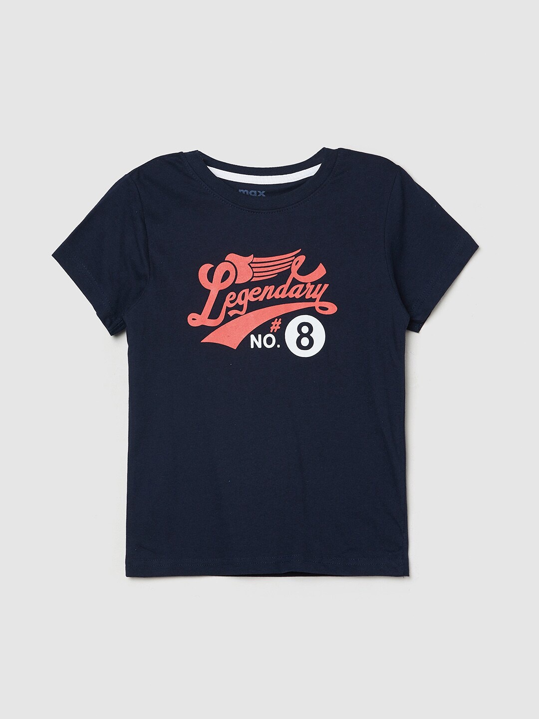 

max Boys Blue Printed Applique T-shirt