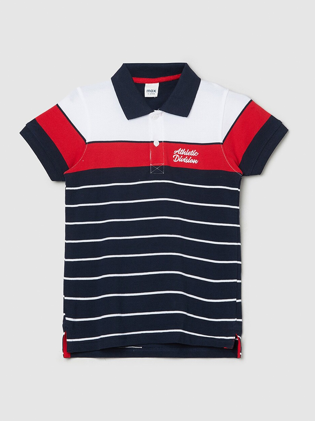 

max Boys Multicoloured Striped Polo Collar T-shirt, Multi