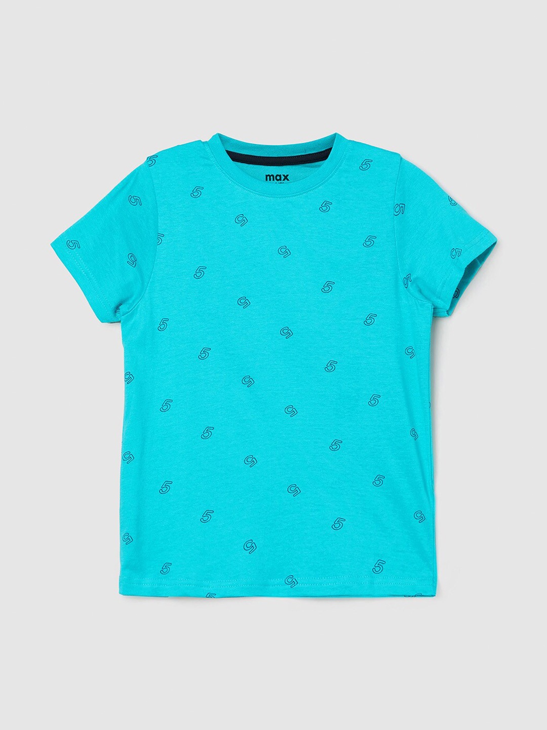 

max Boys Blue Printed T-shirt