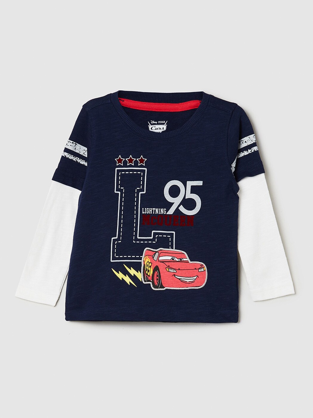 

max Boys Blue Typography Printed T-shirt
