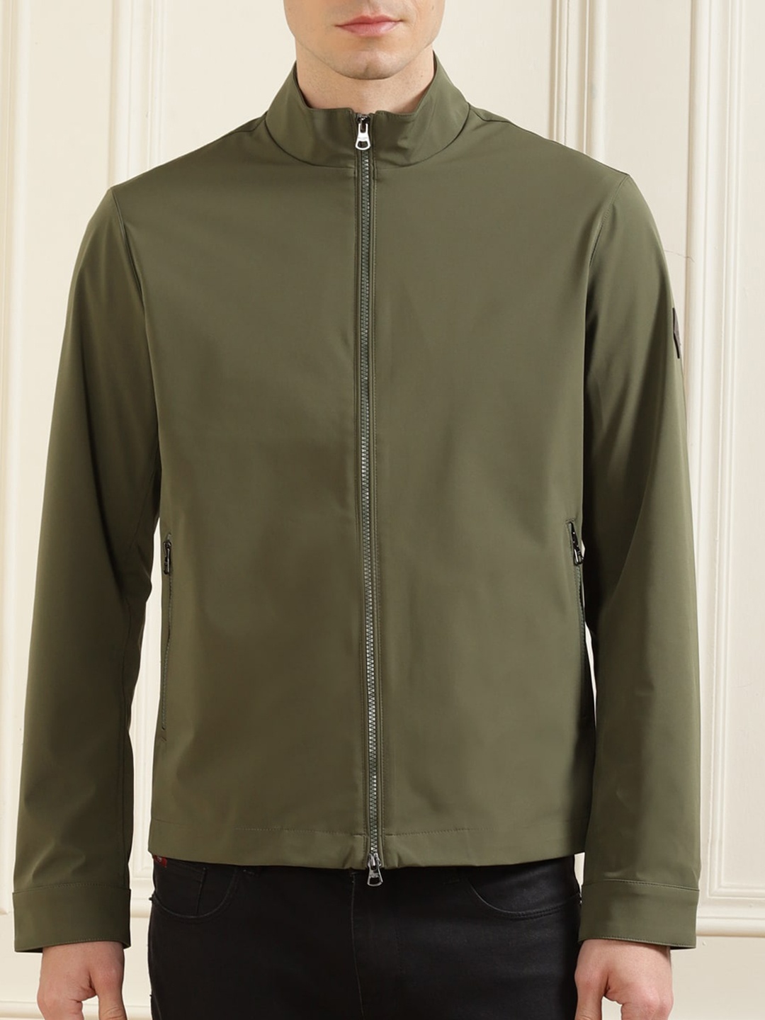 

HACKETT LONDON Men Olive Green Insulator Open Front Jacket