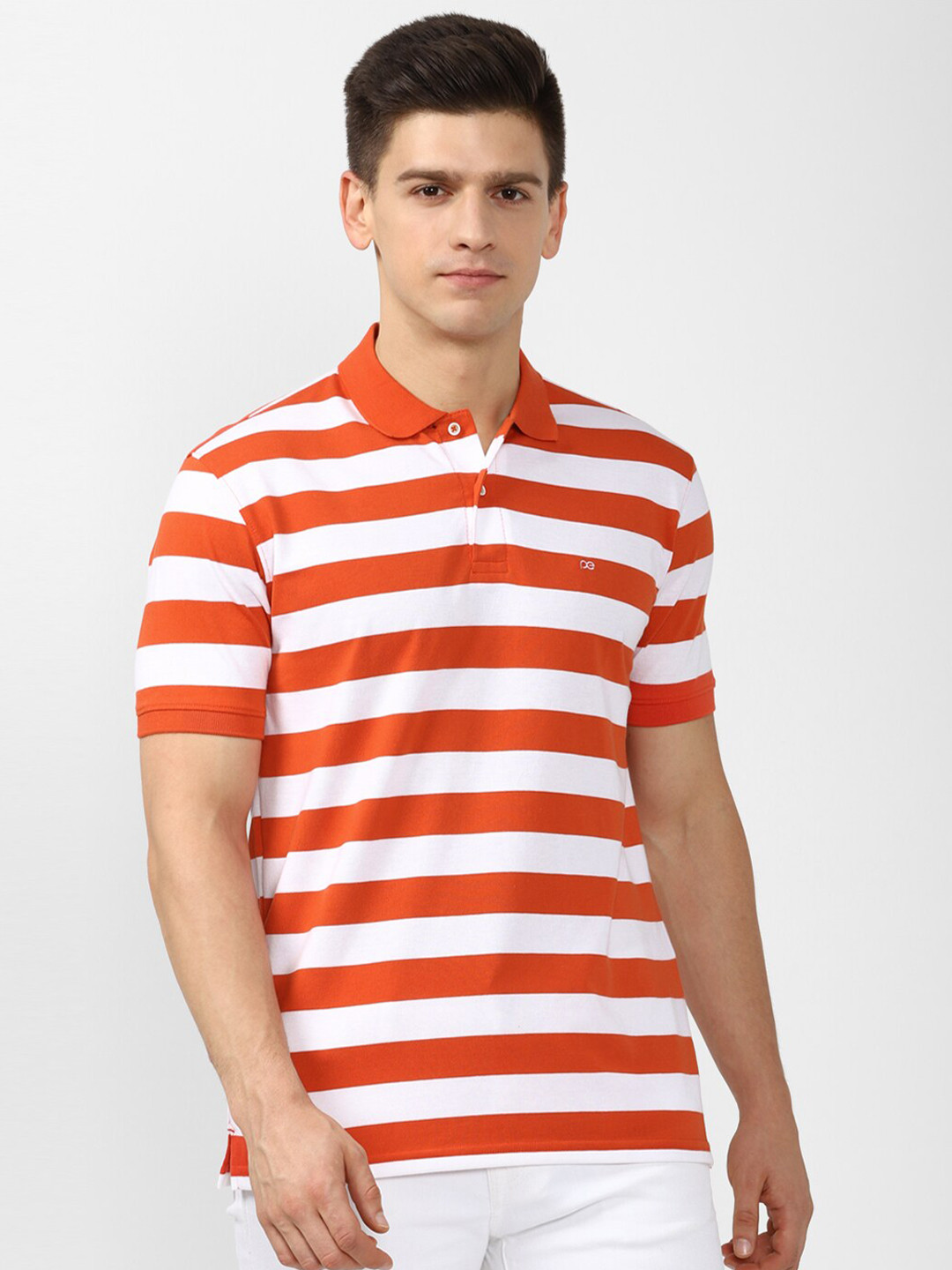 

Peter England Casuals Men's Multicoloured Striped Polo Collar T-shirt, Multi