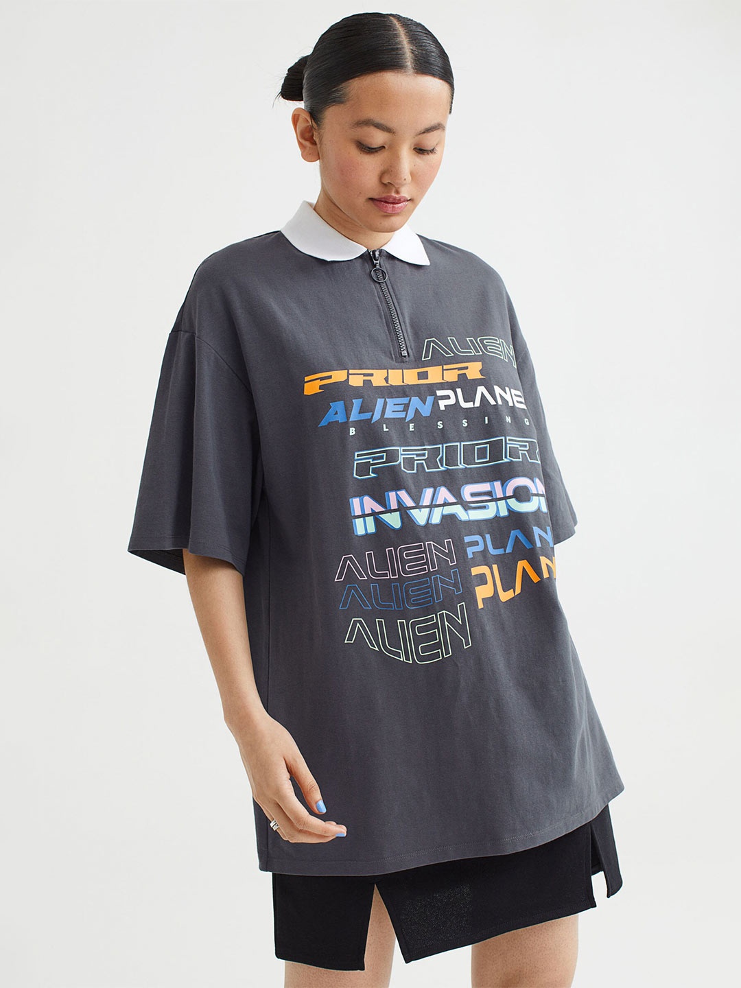 

H&M Charcoal Printed tennis dress