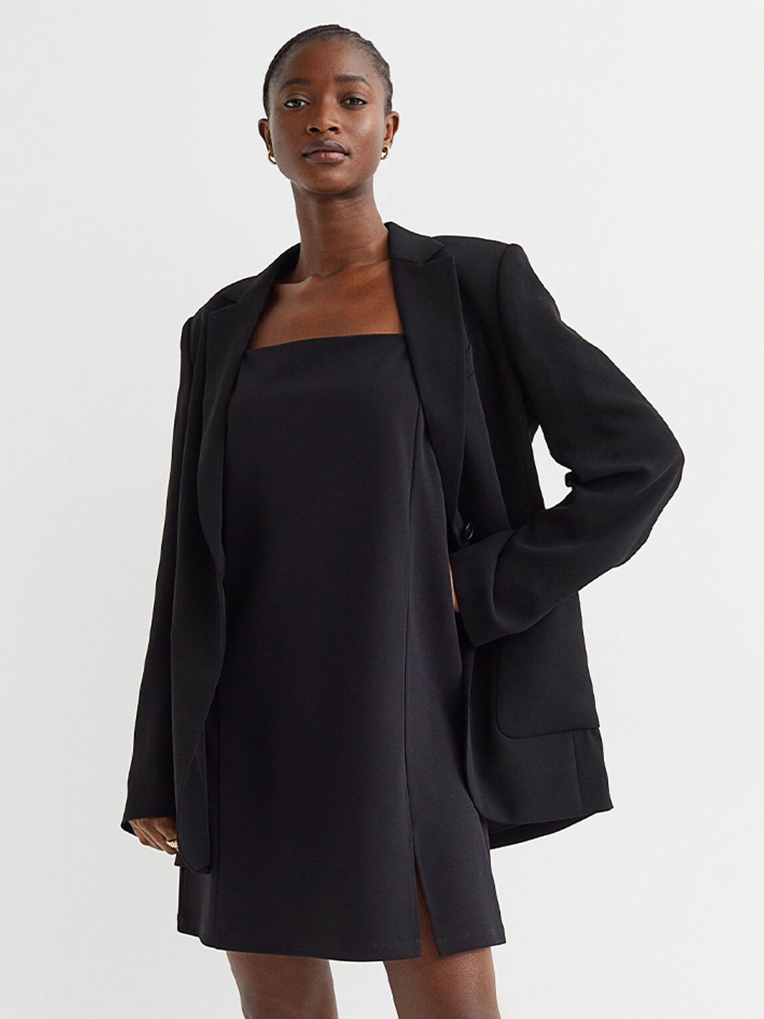 

H&M Black Jersey A-line dress