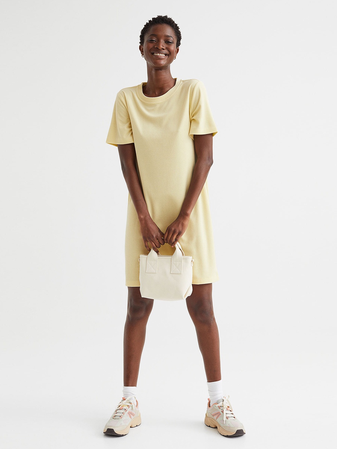 

H&M Yellow Terry T-shirt dress