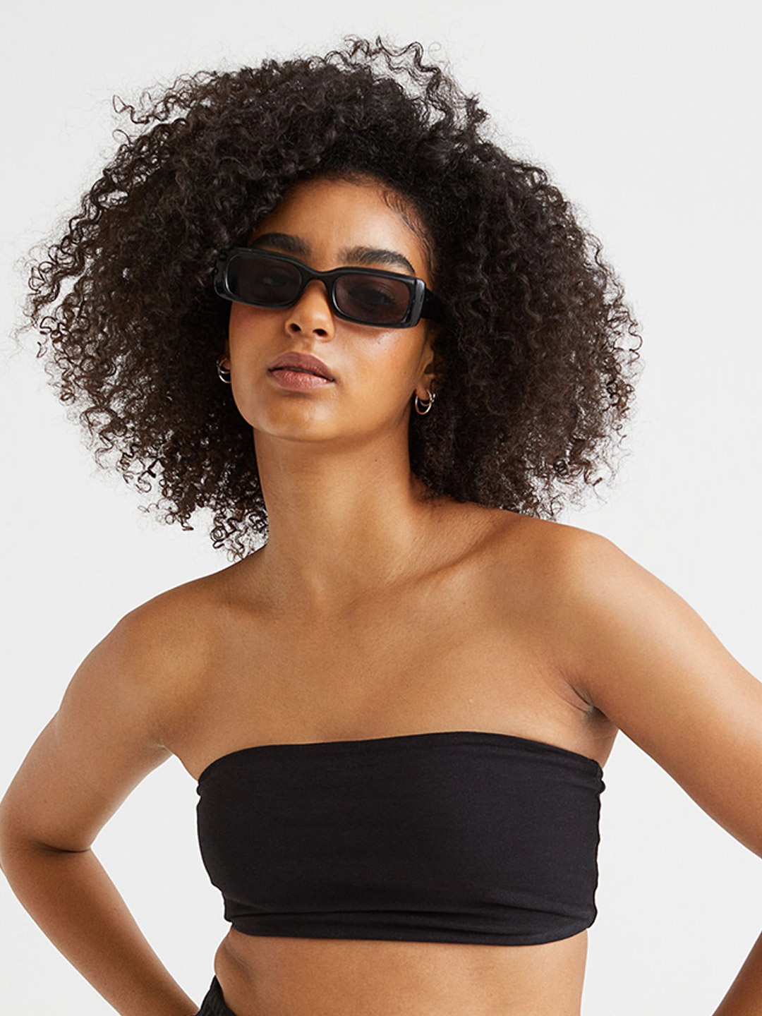

H&M 2-Pack Cropped Tube Tops, Black