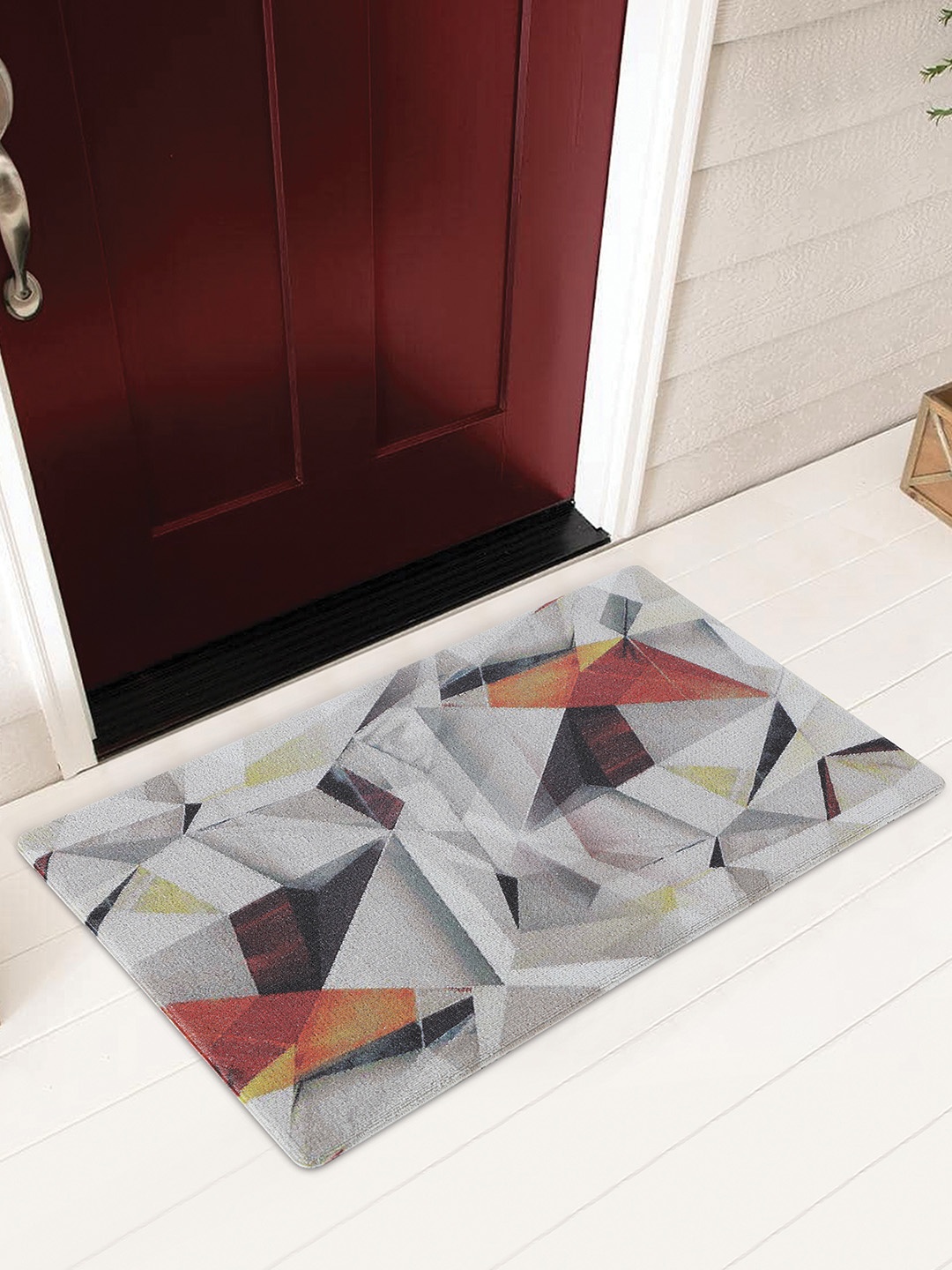

OBSESSIONS Grey Abstract Anti-Skid Doormats