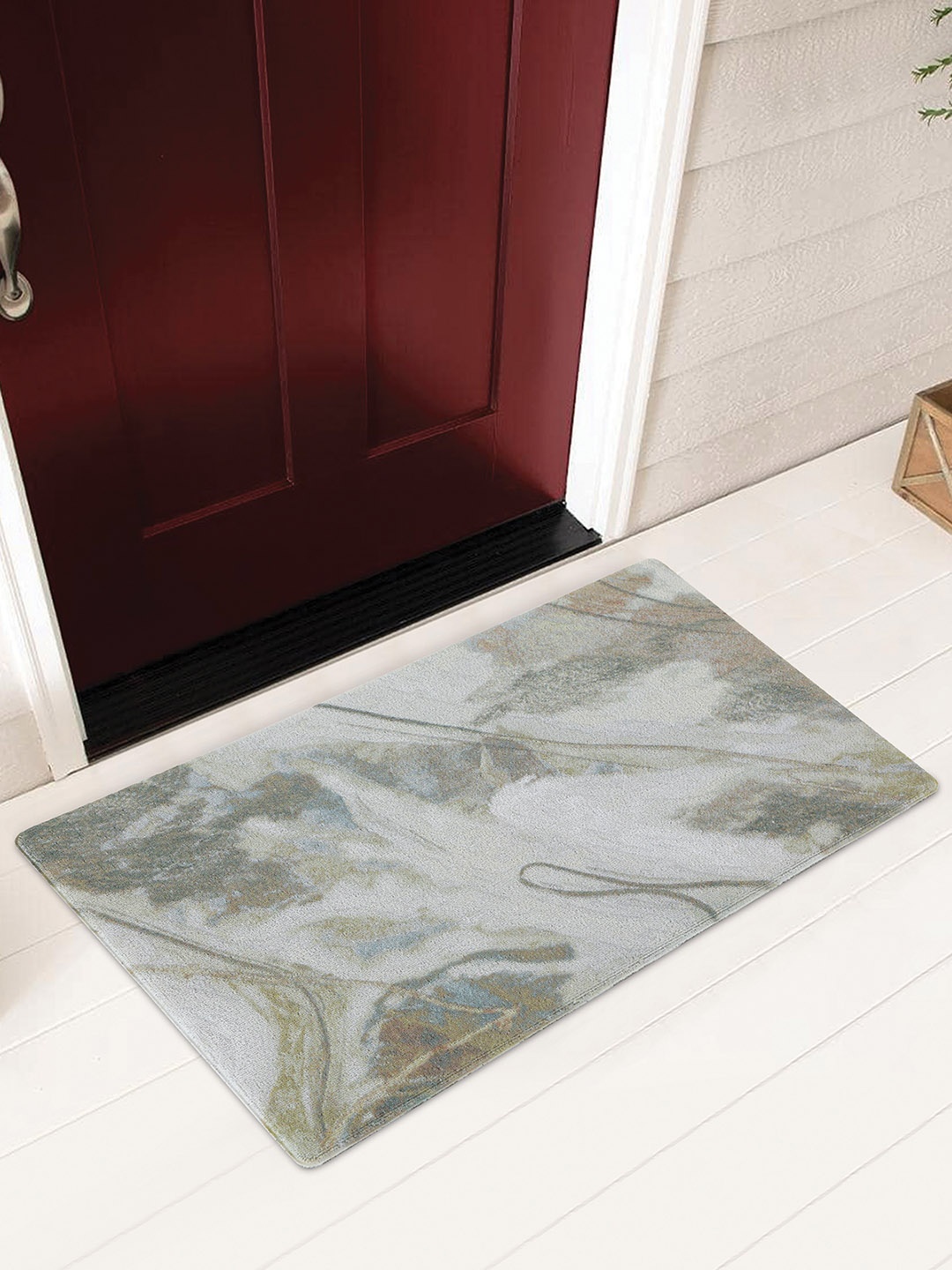 

OBSESSIONS Brown & Green Abstract Anti-Skid Doormats