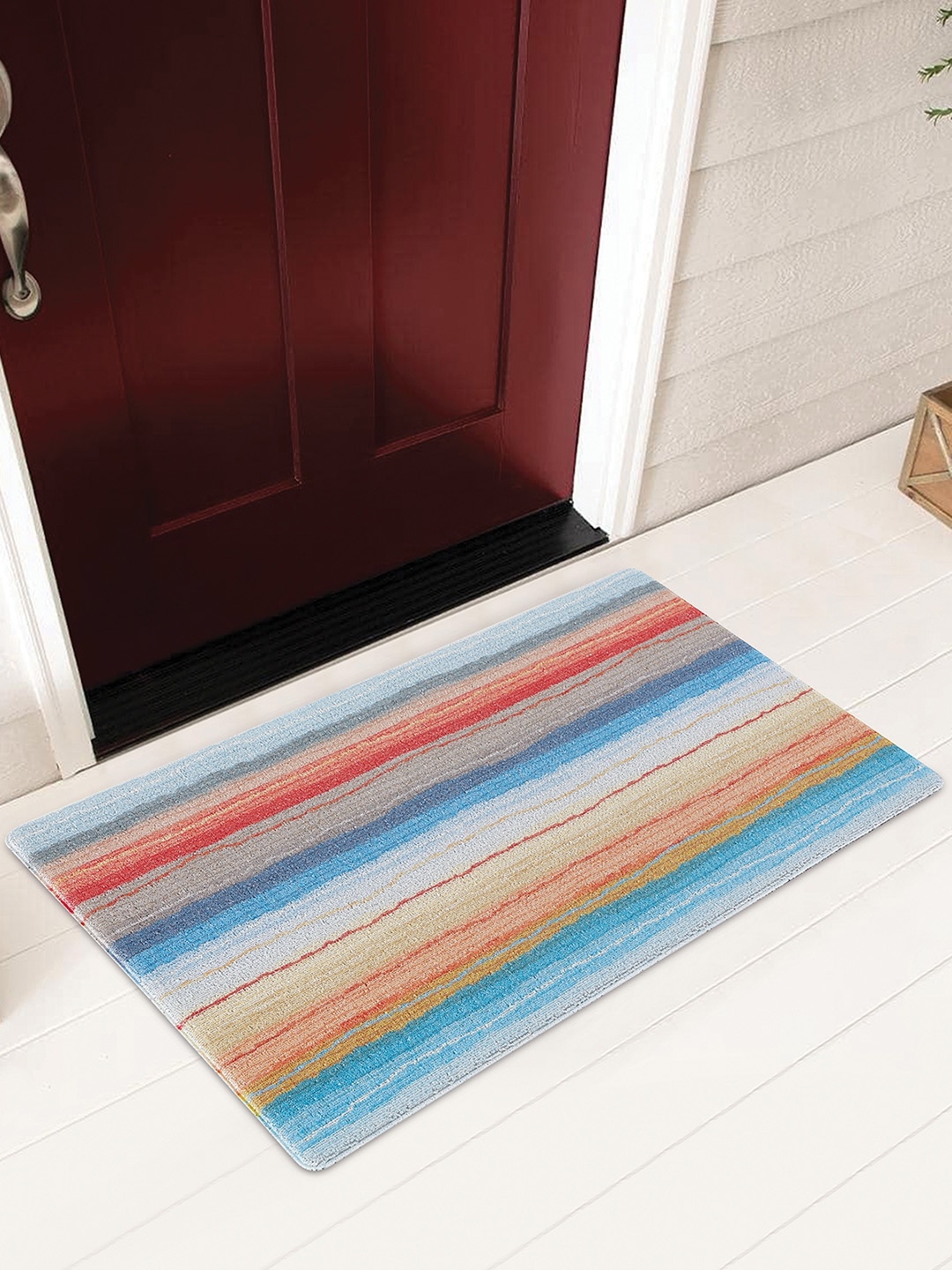 

OBSESSIONS Multi-Coloured Striped Anti-Skid Doormats