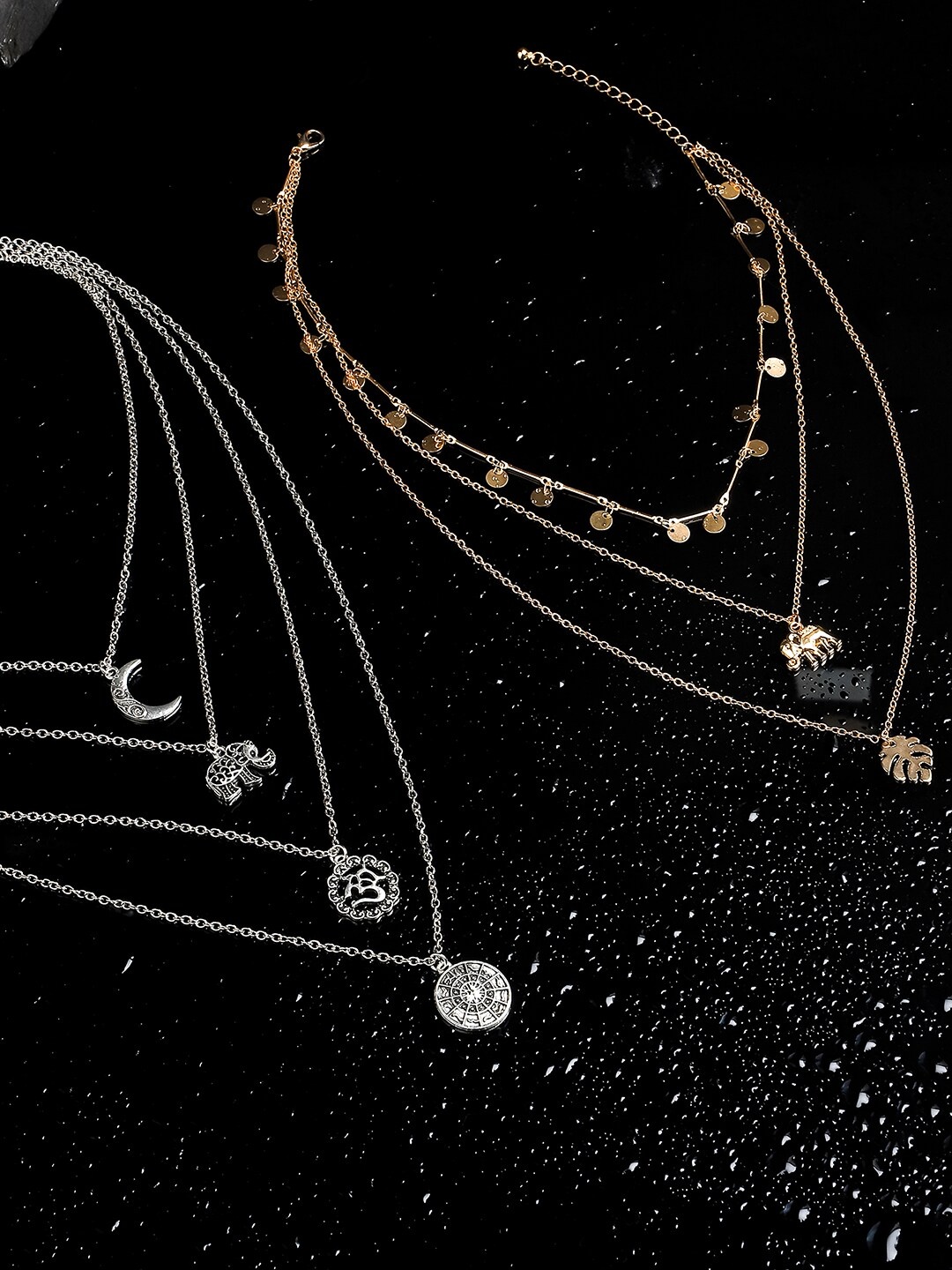 

Unwind by Yellow Chimes Gold-Toned & Silver-Toned Gold-Plated Necklace