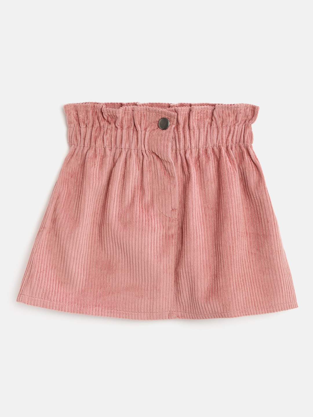 

luyk Kids-Girls Pink Solid Corduroy Cotton Skirts