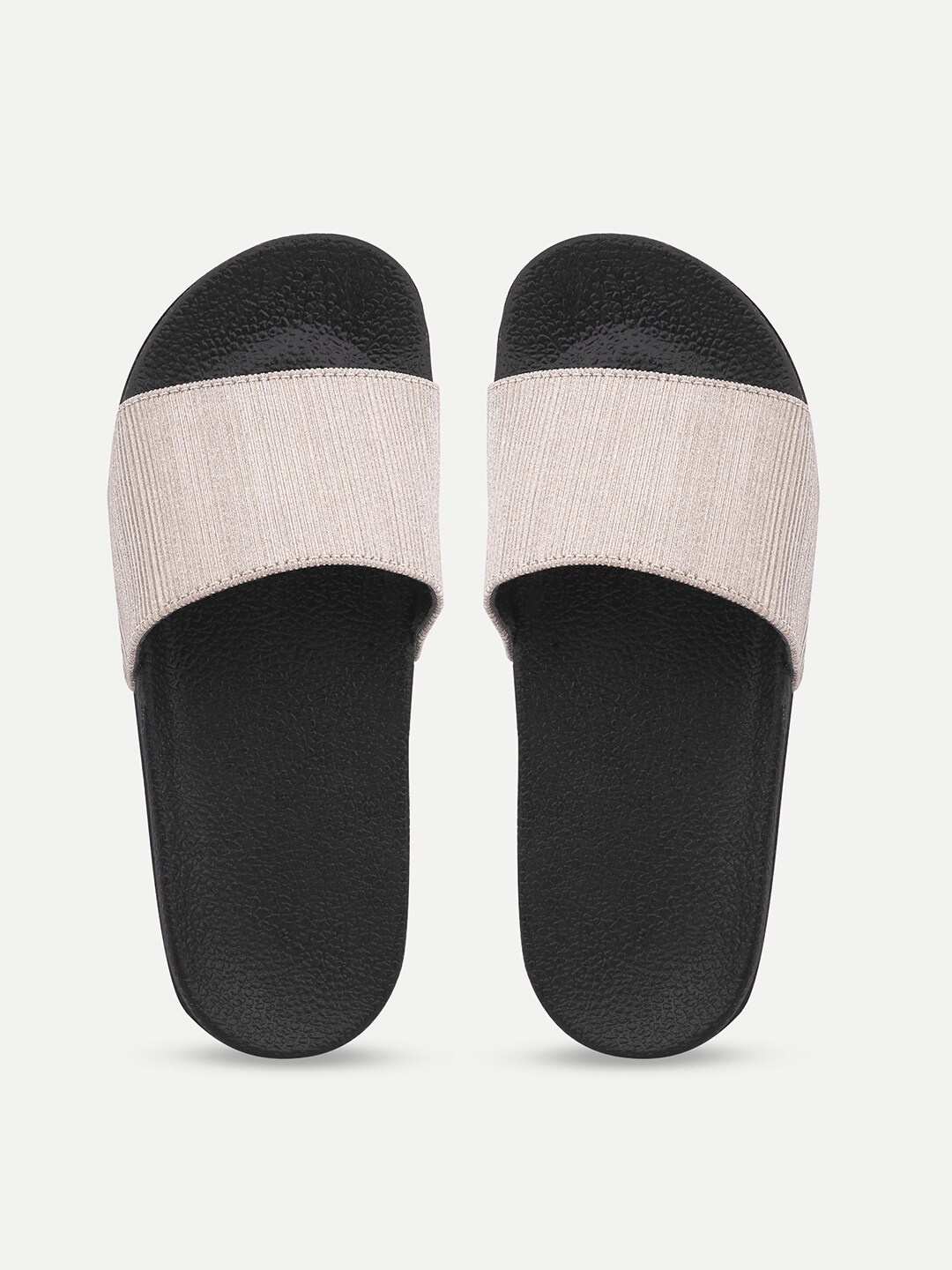 

AMACLASS Women Pink & Black Embellished Sliders