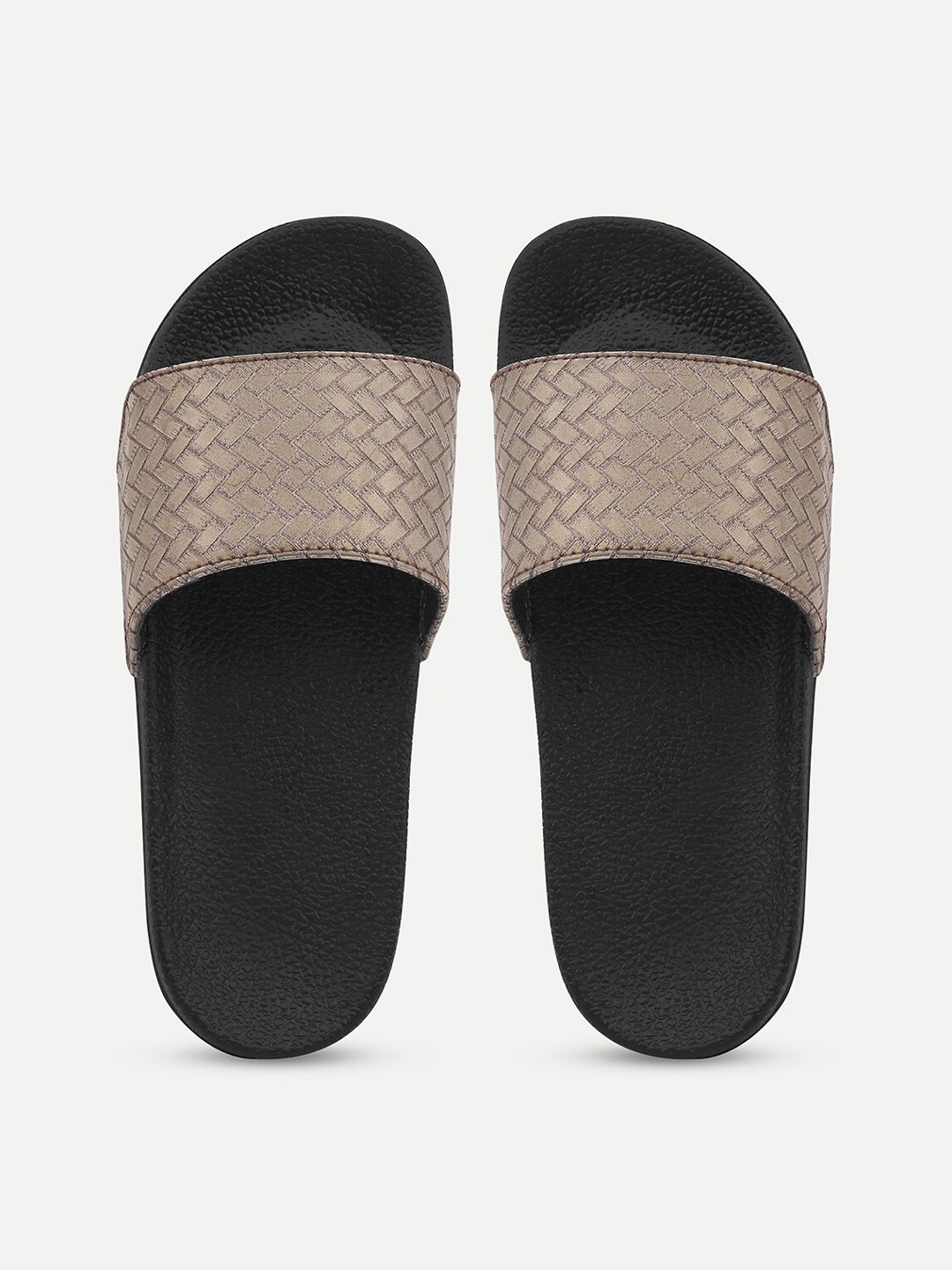 

AMACLASS Women Grey & Black Embellished Sliders