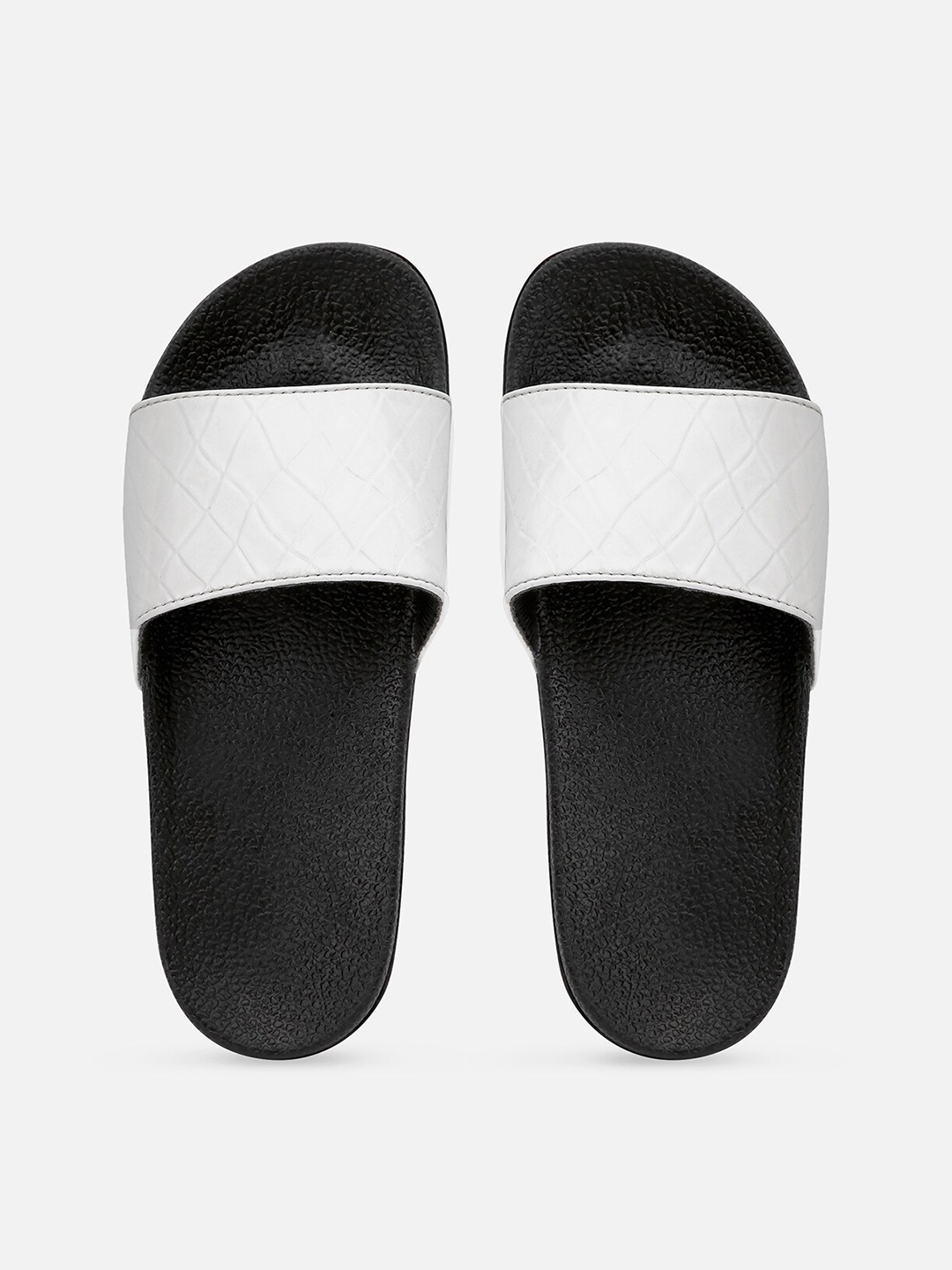 

AMACLASS Women White & Black Sliders