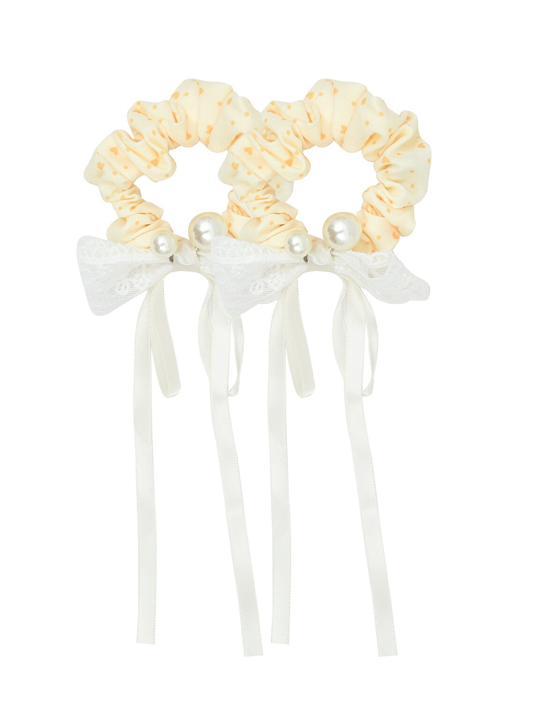 

FUNKRAFTS Girls Yellow & White Set of 2 Lace Hair Accessory Set