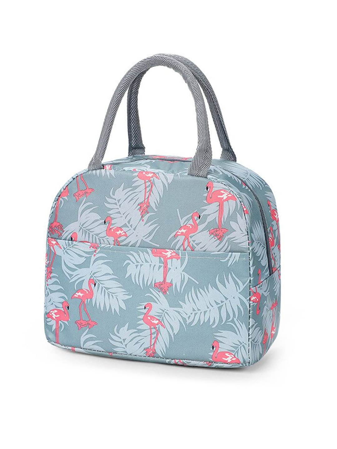 

HOUSE OF QUIRK Grey Printed Insulated Lunch Bag-Small