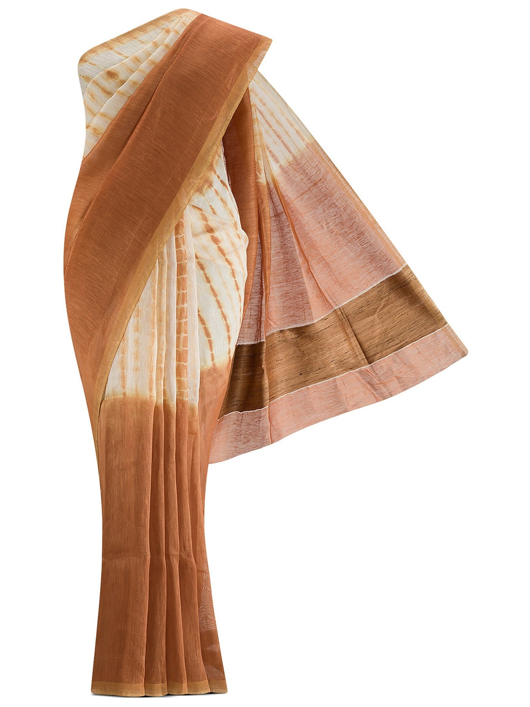 

Nalli Next Brown & White Tie and Dye Pure Cotton Saree