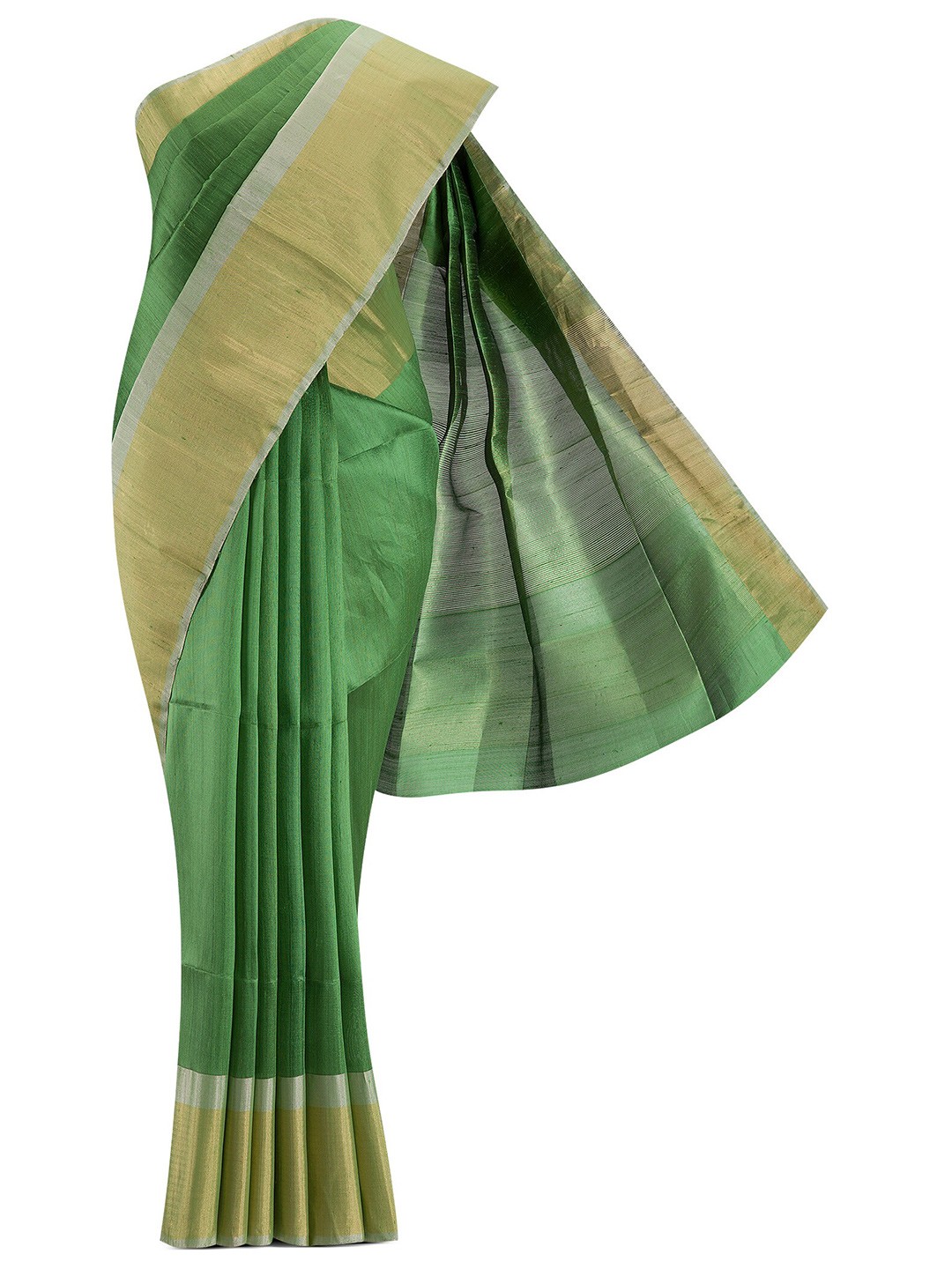 

Nalli Next Grey Floral Linen Blend Saree, Green