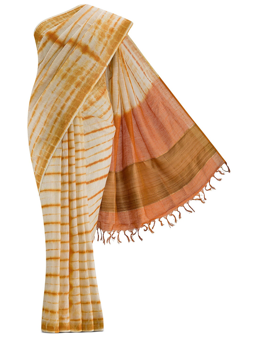 

Nalli Next Yellow & Orange Tie and Dye Pure Cotton Saree