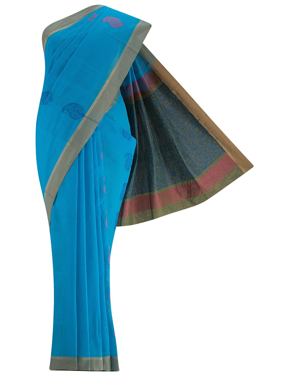 

Nalli Next Blue & Green Woven Design Pure Cotton Saree