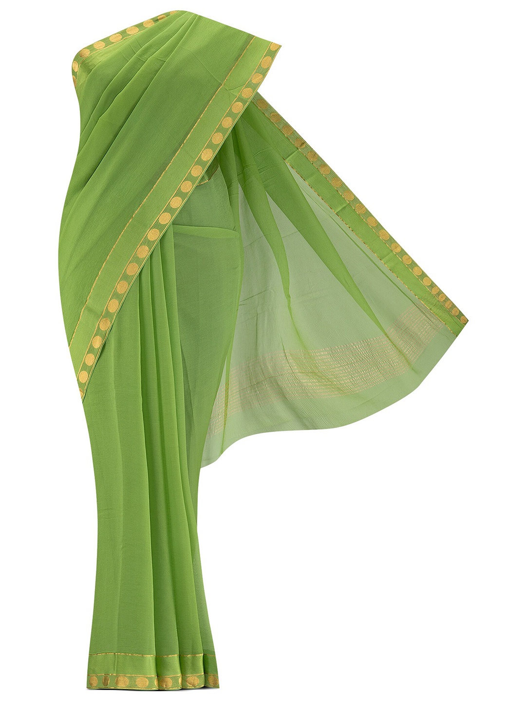 

Nalli Next Green & Gold-Toned Saree