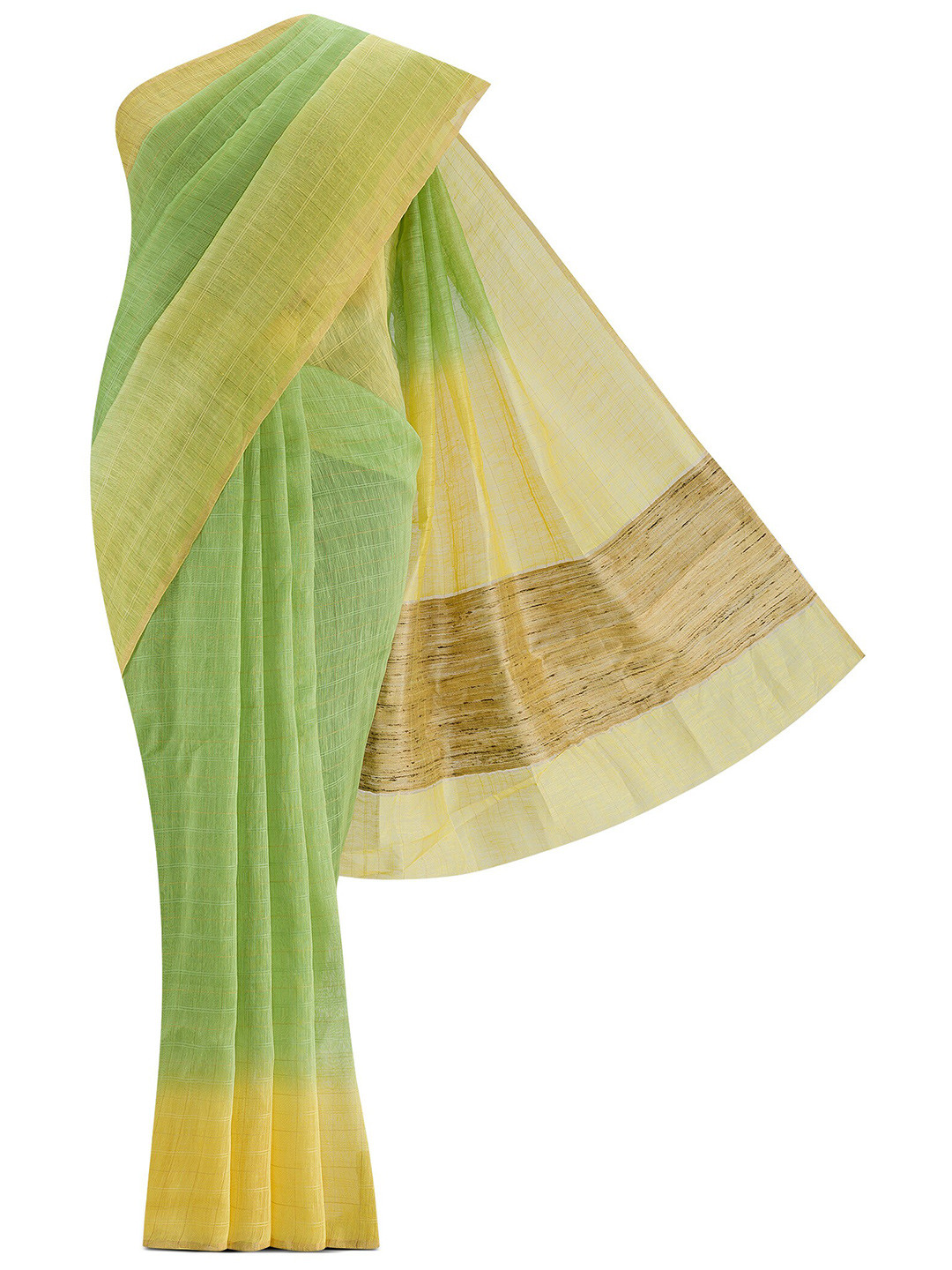 

Nalli Next Women Green & Yellow Pure Cotton Saree