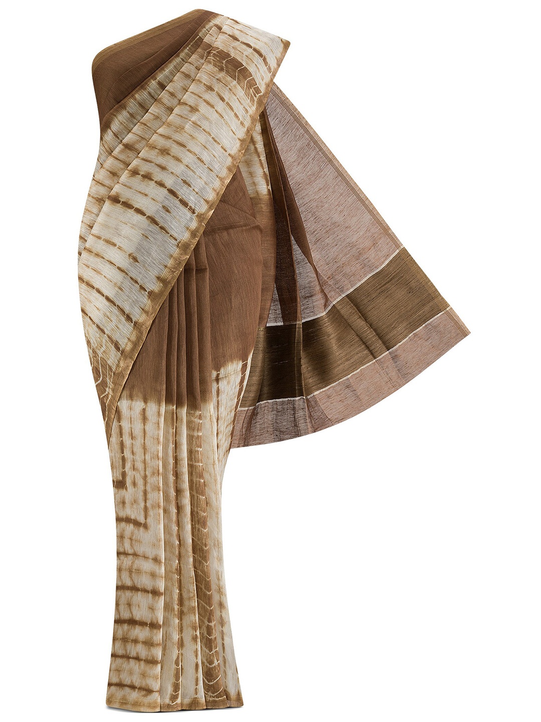 

Nalli Next Beige & Pink Floral Organza Saree, Brown