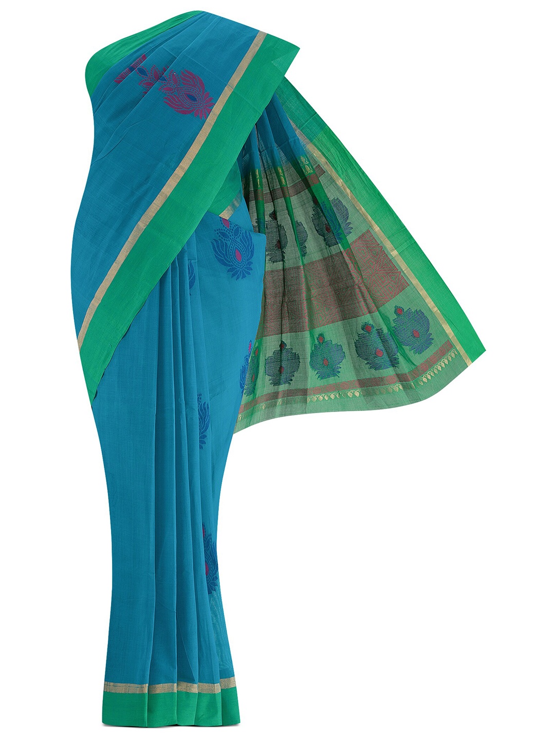 

Nalli Next Blue Woven Design Pure Cotton Saree