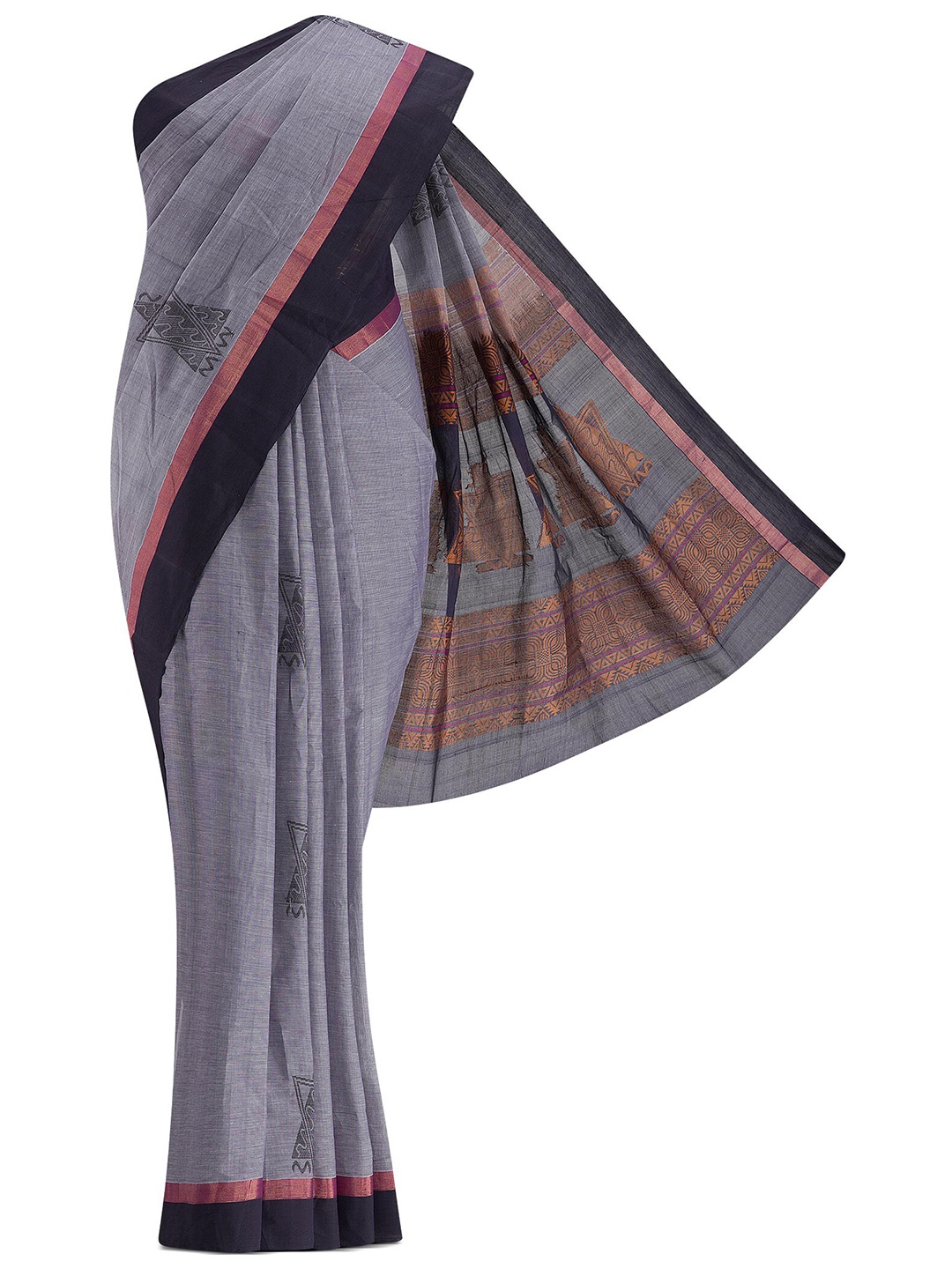 

Nalli Next Blue & Pink Woven Design Pure Cotton Saree