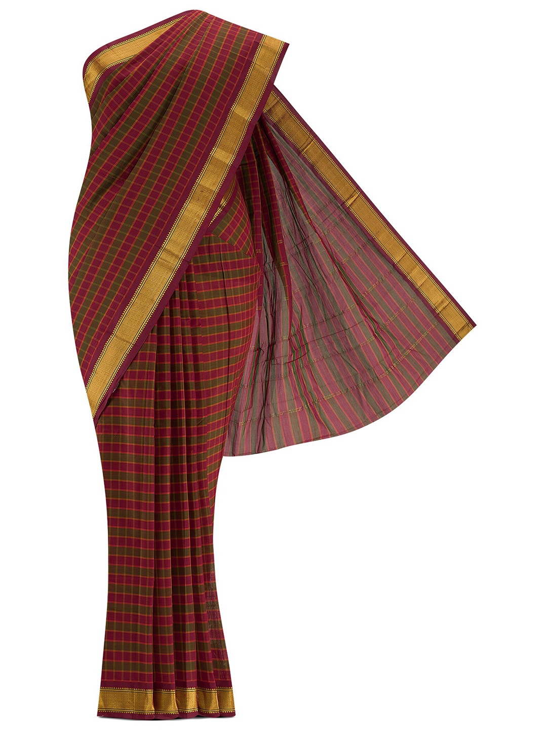 

Nalli Next Grey & Fuchsia Woven Design Pure Cotton Saree, Maroon