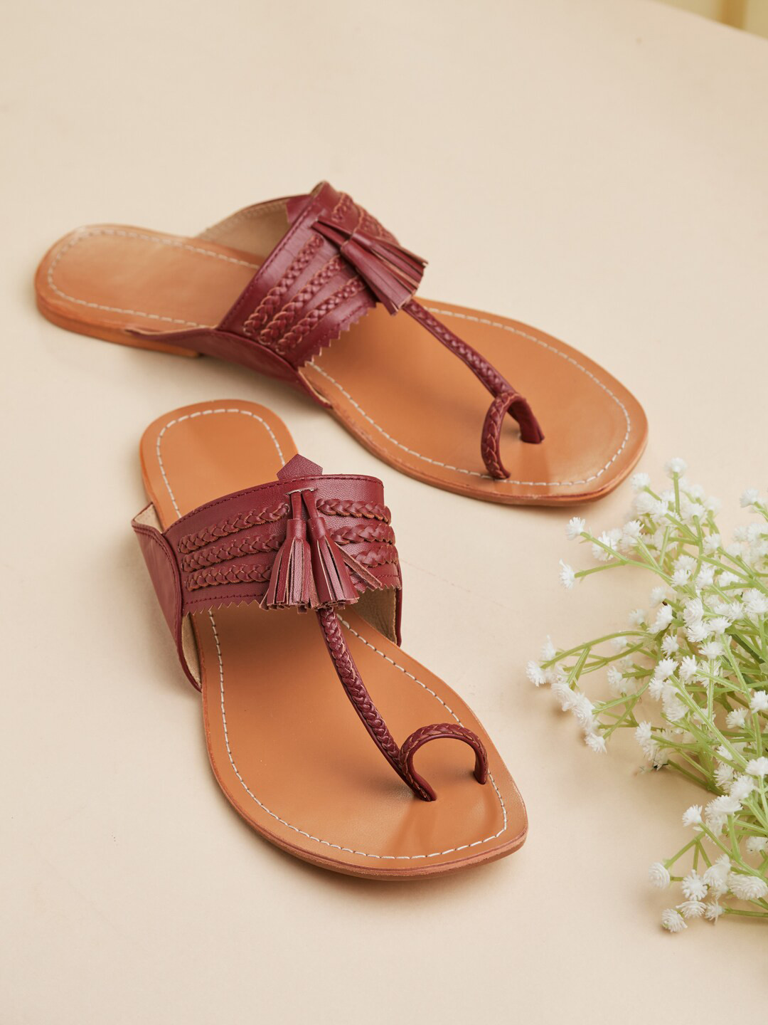 

Fabindia Women Red Slip-On Synthetic Flip Flops