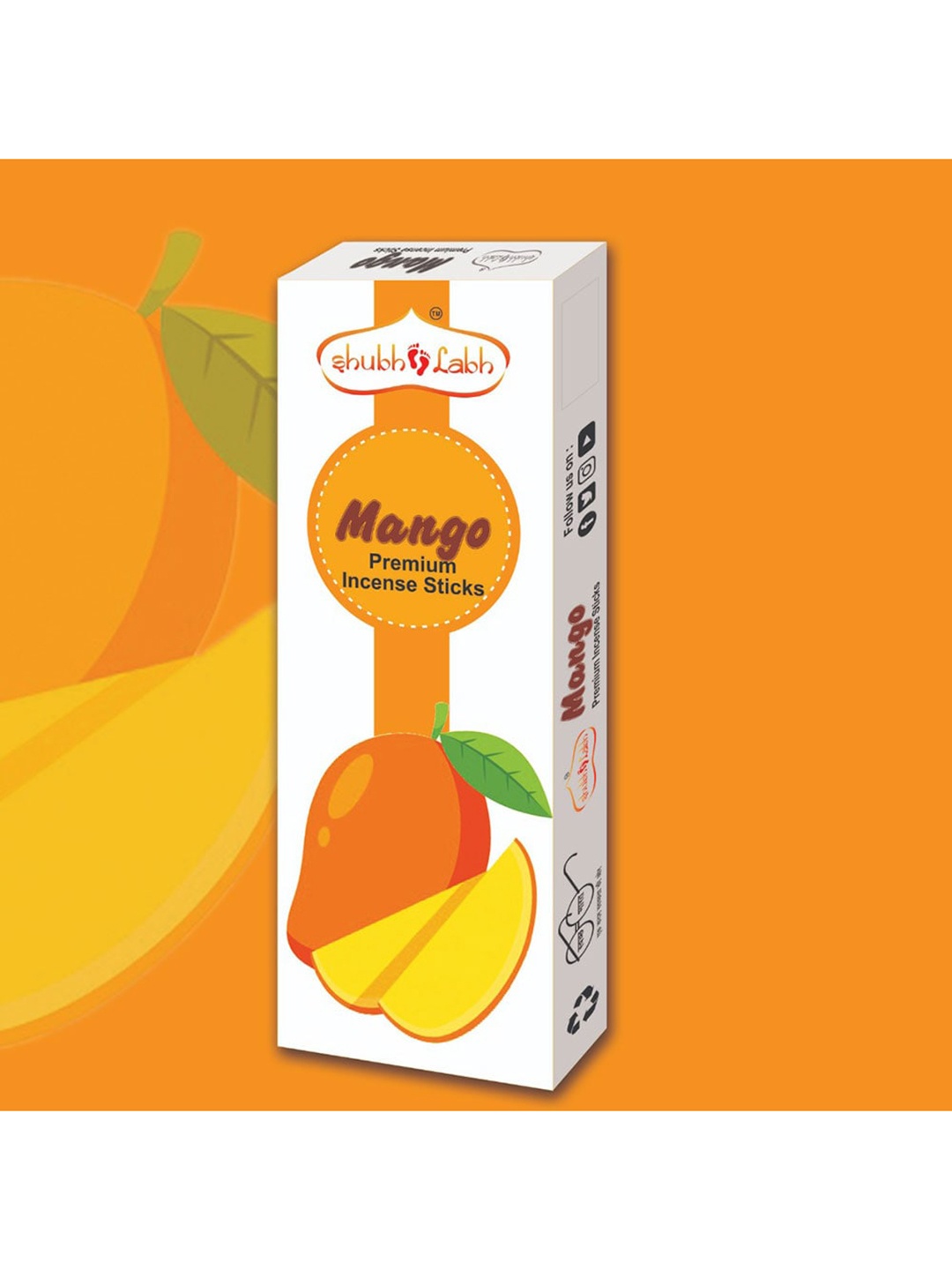 

Shubh Labh Set Of 6 Mango Fragrances Incense Sticks, Black