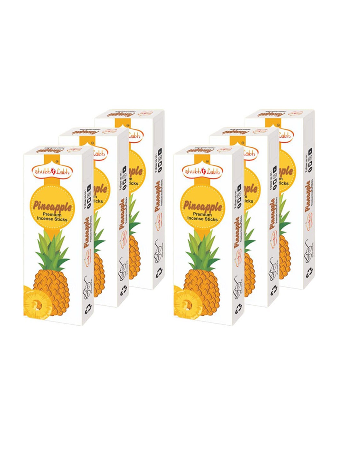 

Shubh Labh Set Of 6 Black Pineapple Fragrances Incense Sticks