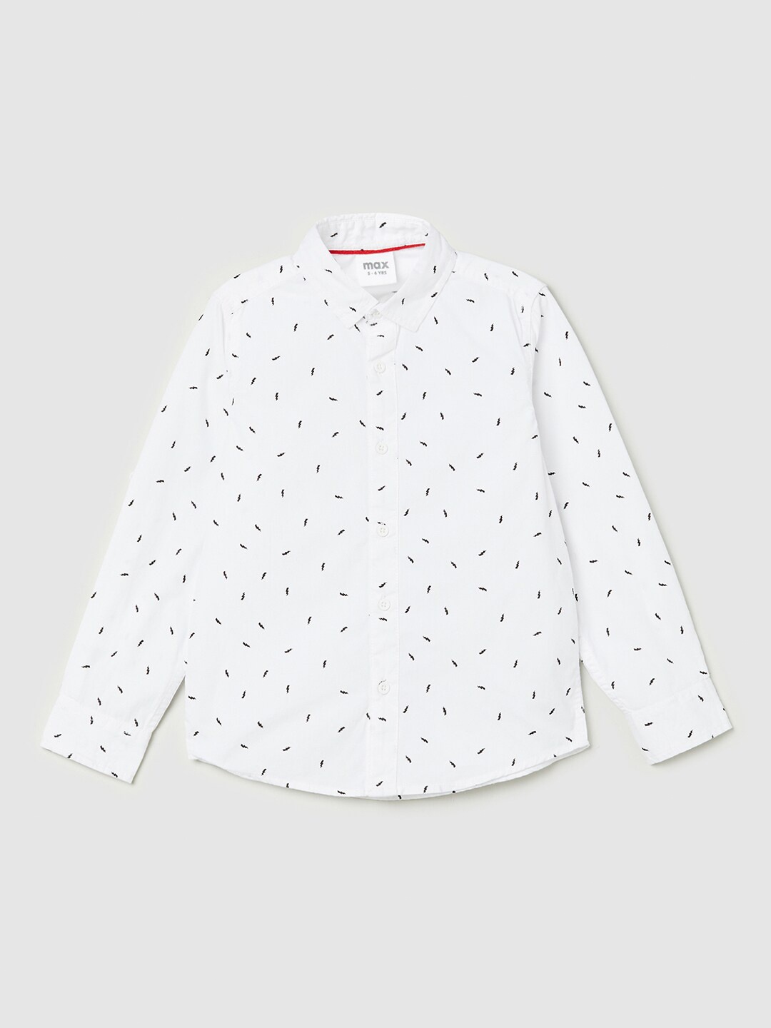 

max Boys White Printed Casual Shirt