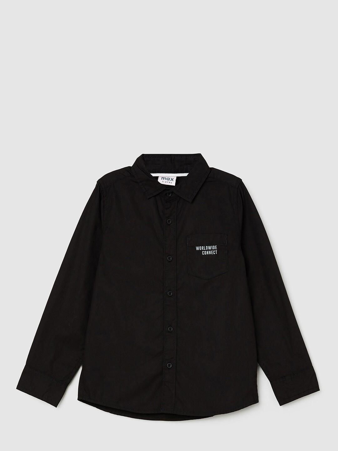 

max Boys Black Casual Shirt
