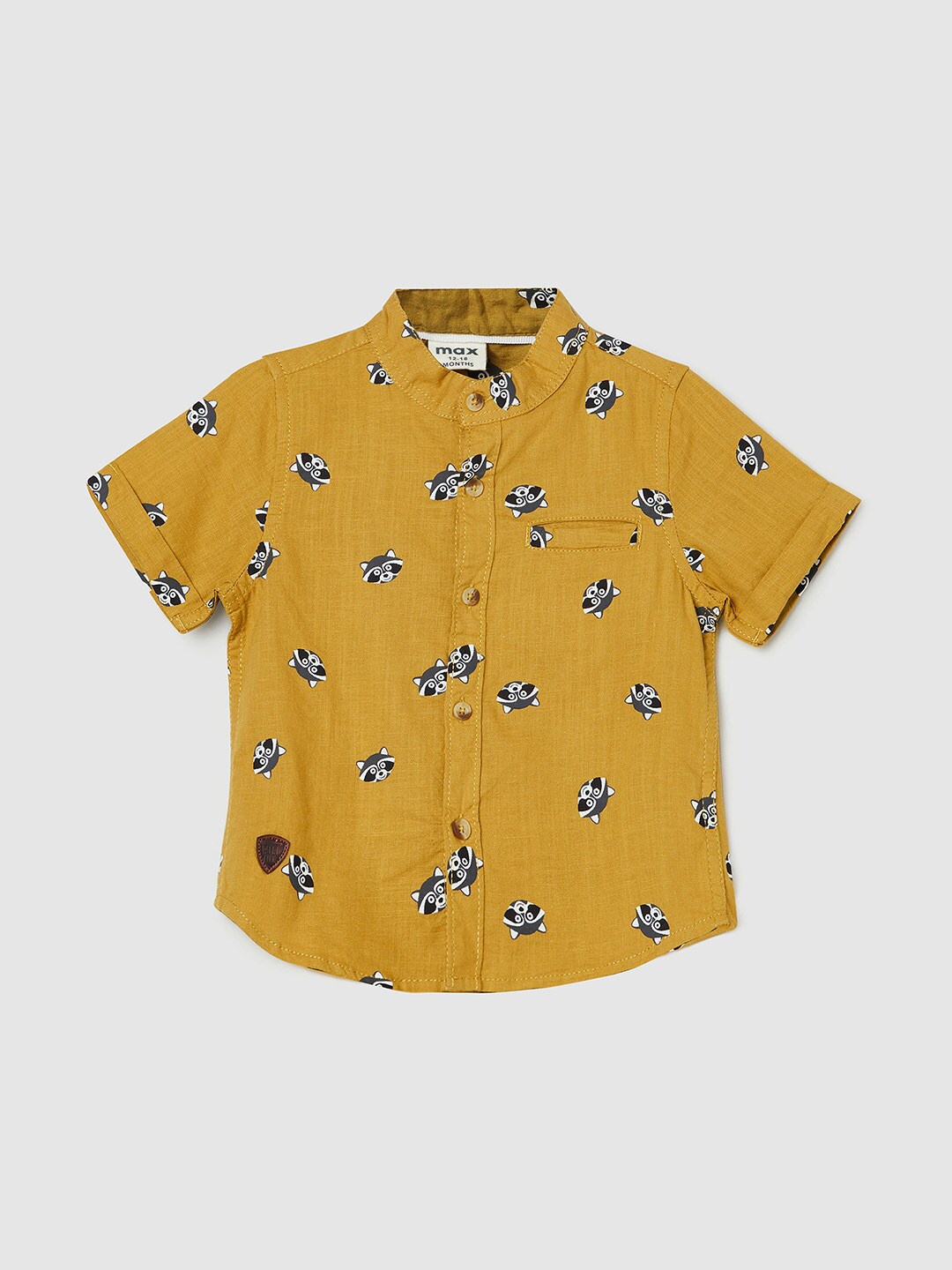 

max Boys Yellow Printed Casual Shirt