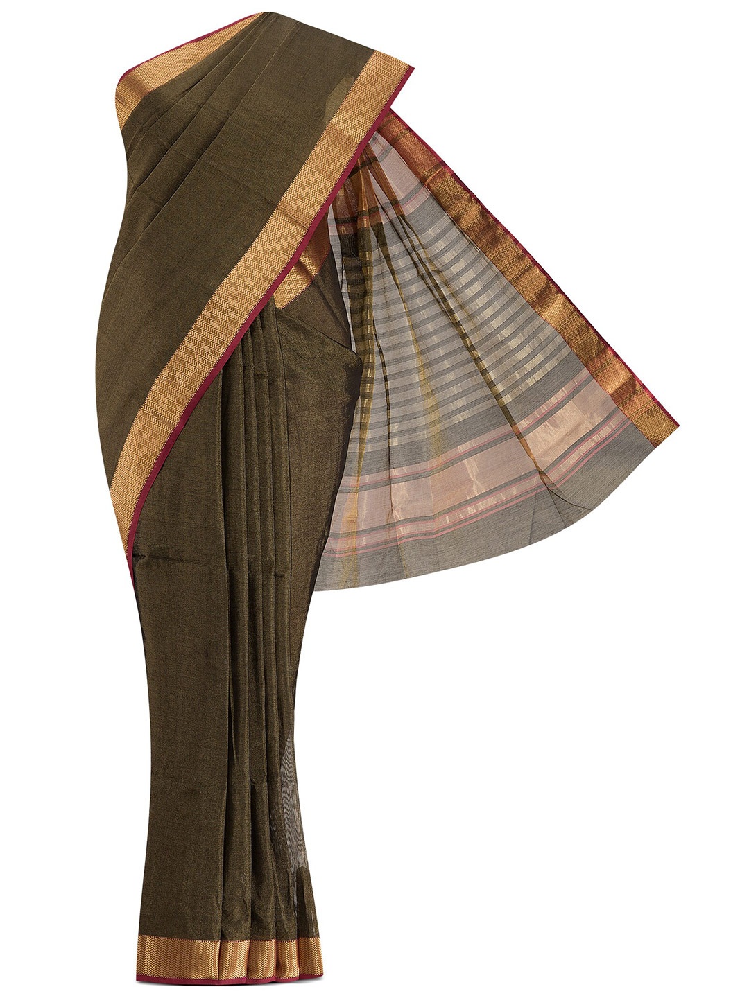 

Nalli Next Black & Gold-Toned Silk Cotton Saree