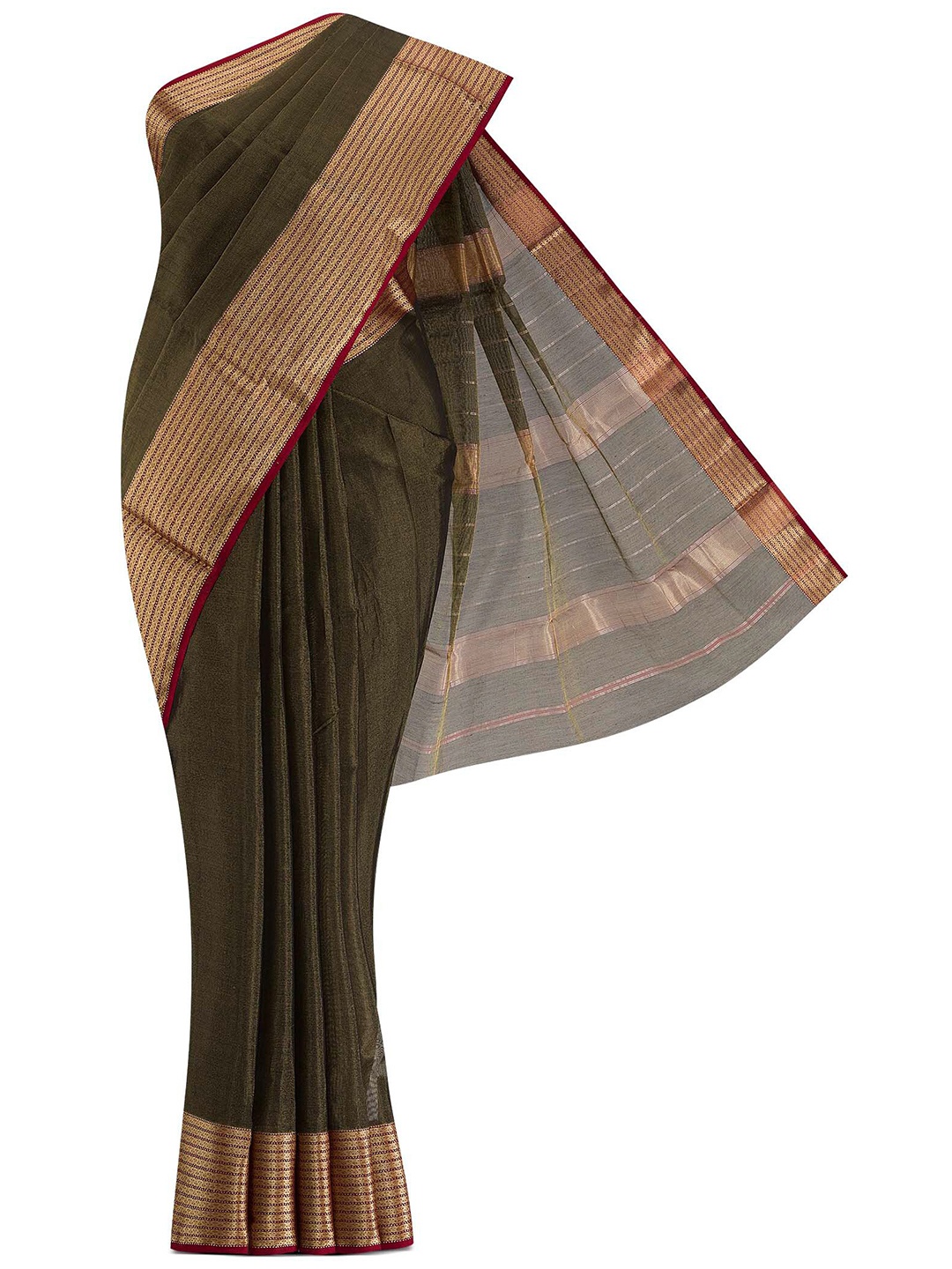 

Nalli Next Black & Red Zari Silk Cotton Saree