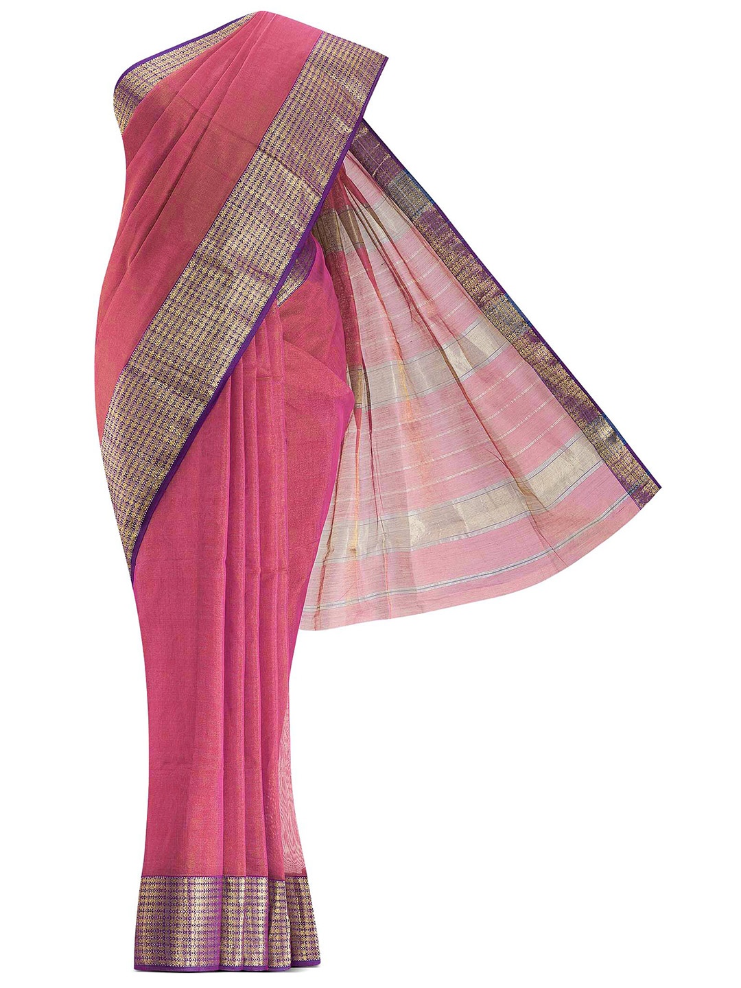 

Nalli Next Women Red & Blue Zari Silk Cotton Saree