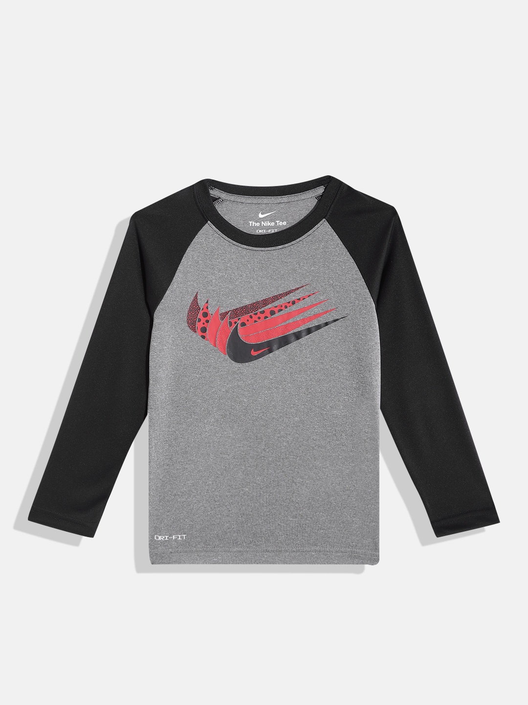 

Nike Boys Grey & Black Colourblocked Dri-FIT T-shirt