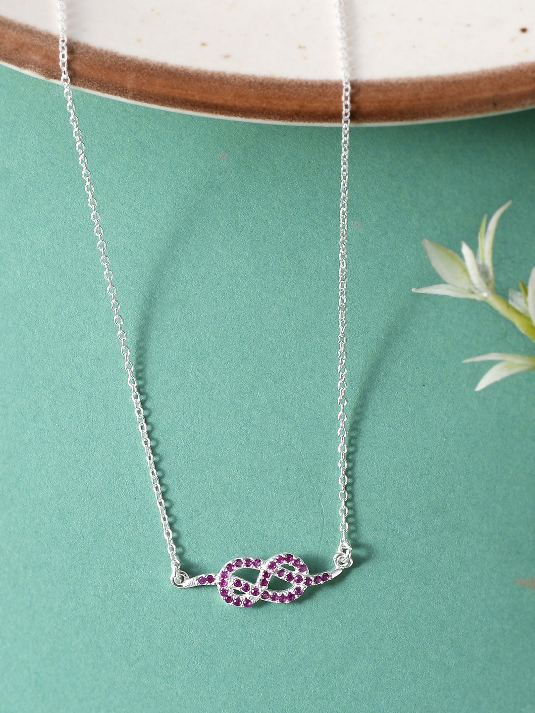 

Studio Voylla Pink Women 925 Sterling Silver Necklace