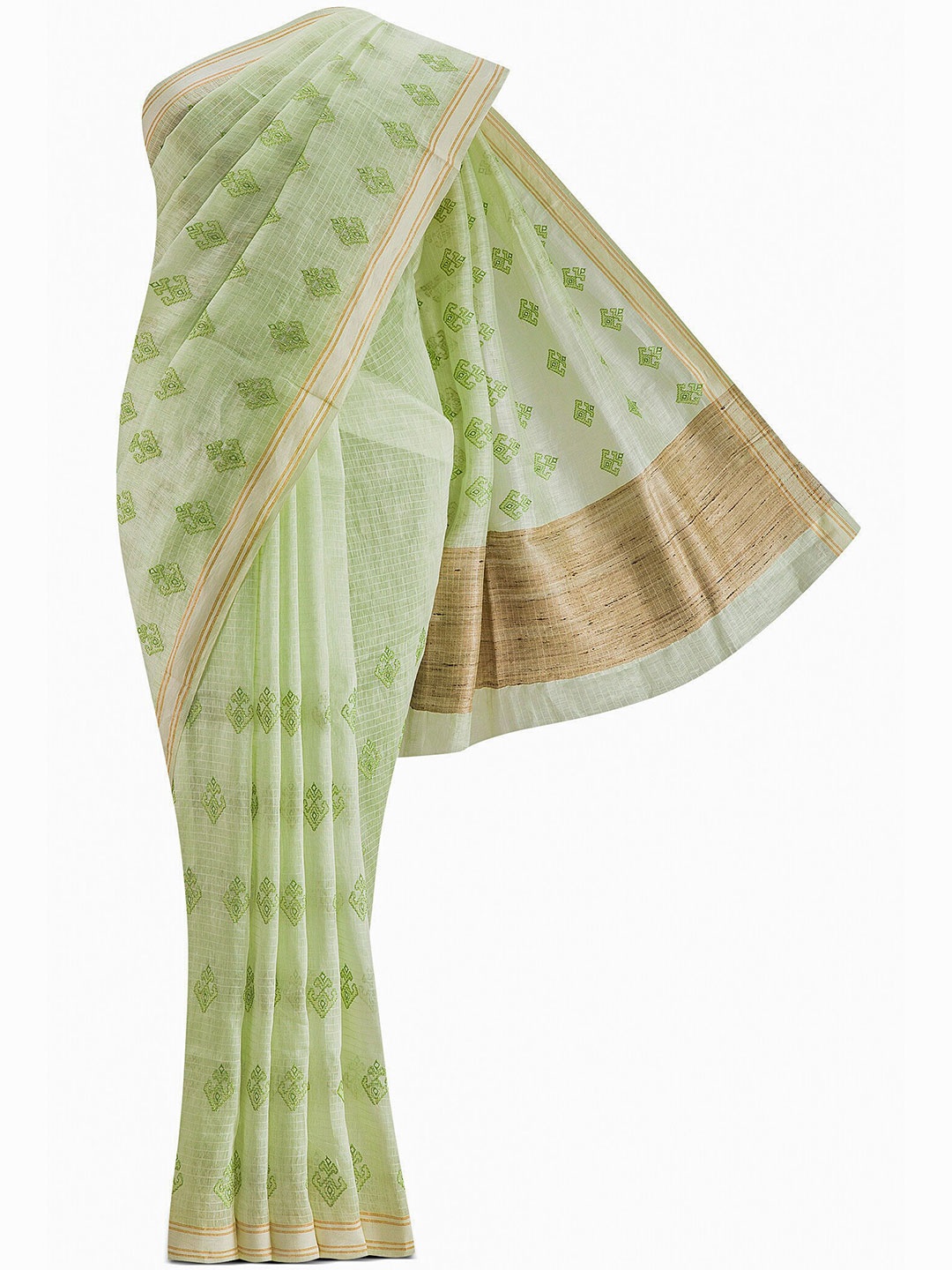 

Nalli Next Green Linen Blend Saree