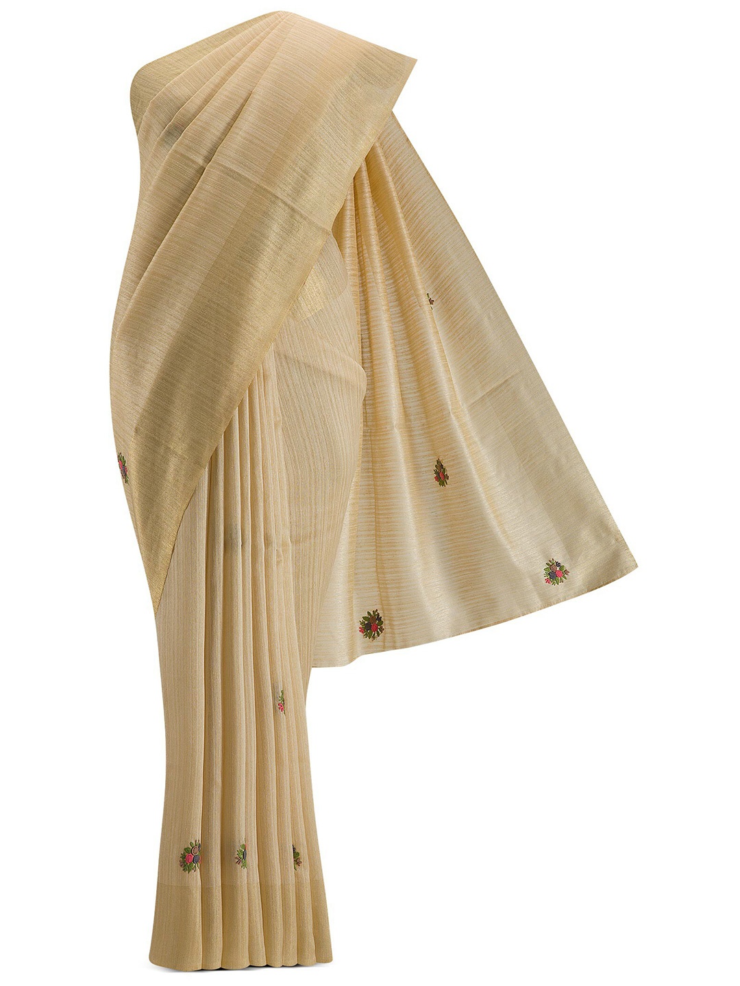

Nalli Next Green & Beige Floral Zari Organza Saree