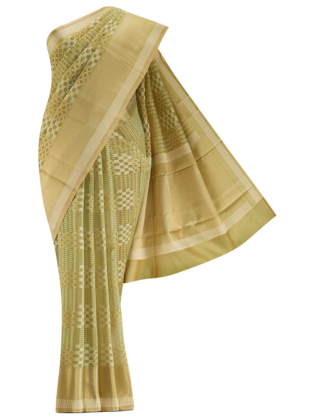 

Nalli Next Green Ethnic Motifs Pure Cotton Kota Saree