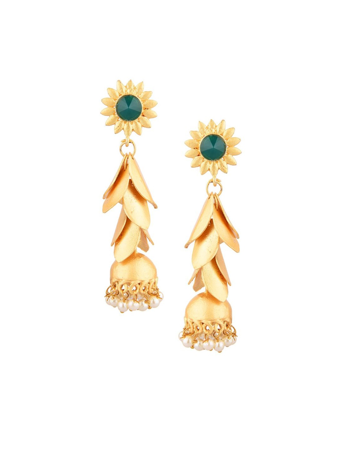 

Efulgenz Green Floral Studs Earrings