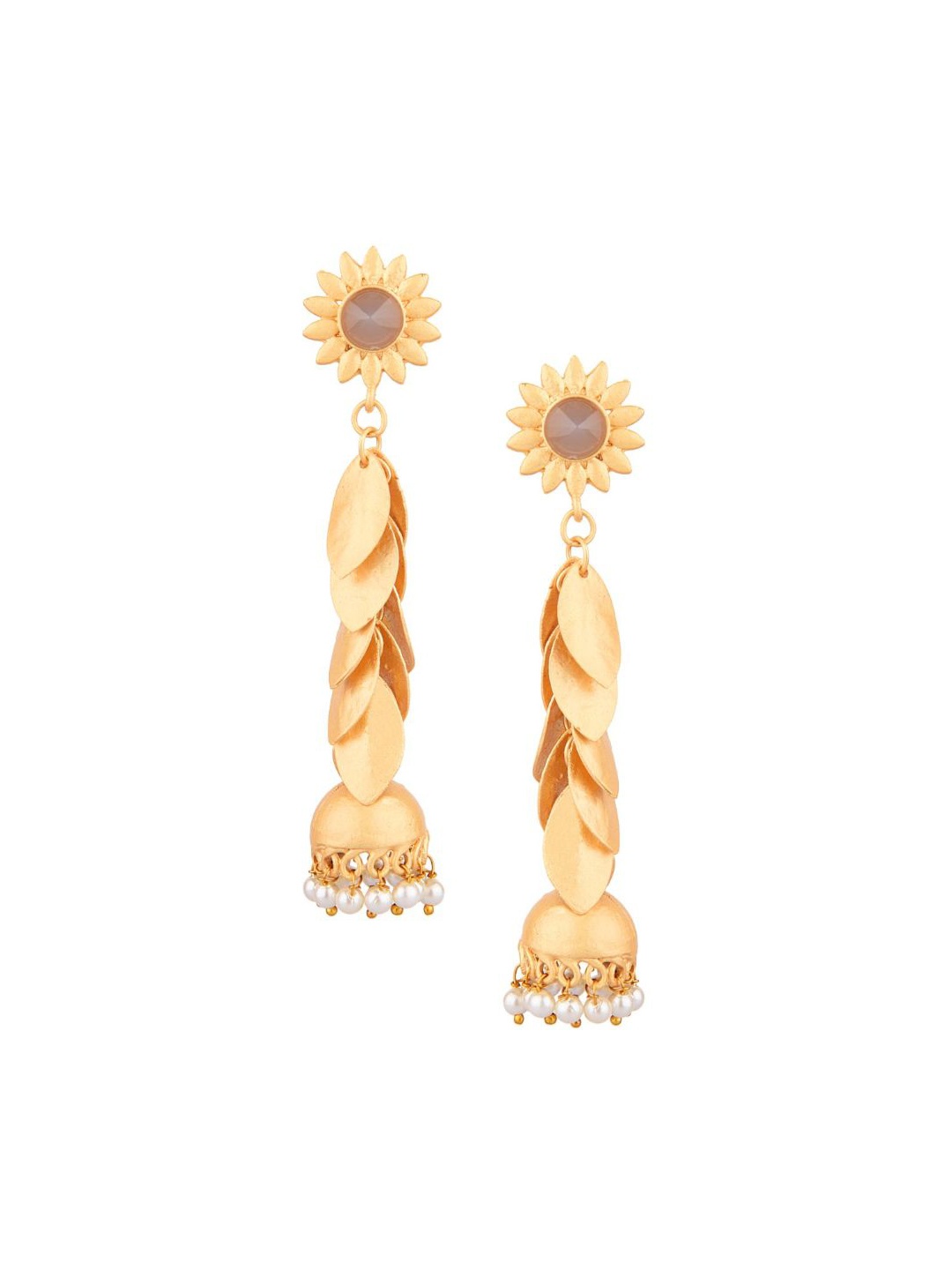 

Efulgenz Women Gold Plated Antique Design Dangling Style Floral Earring
