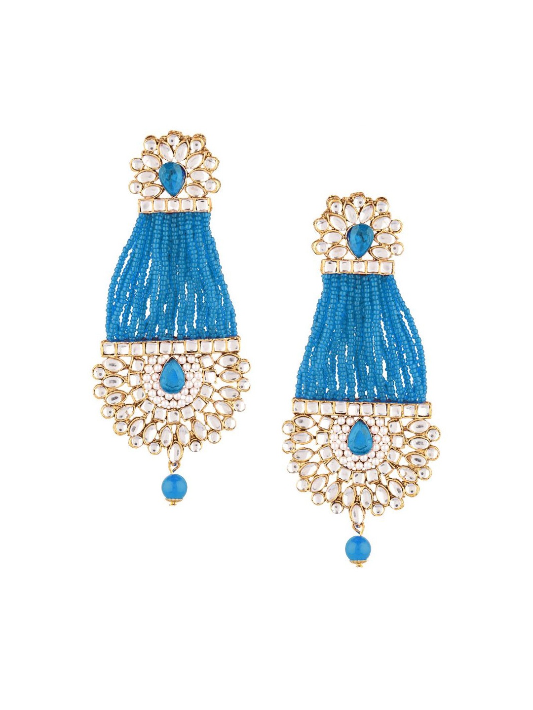 

Efulgenz Blue Floral Jhumkas Earrings