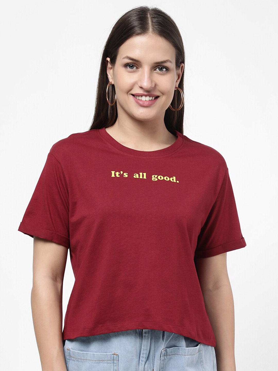 

R&B Women Burgundy T-shirt