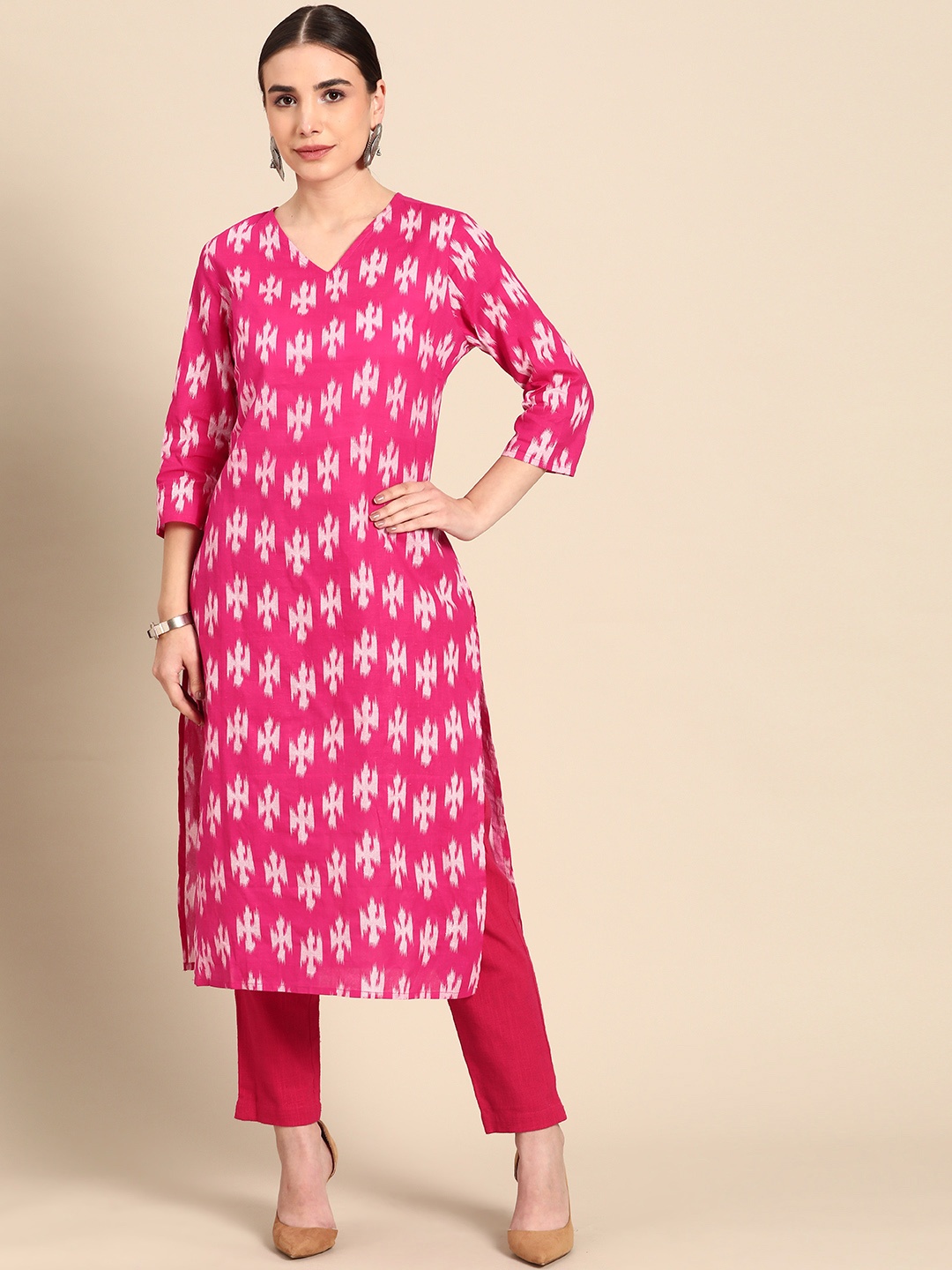 

Anouk Women Pink Pure Cotton Ethnic Motifs Printed Kurta