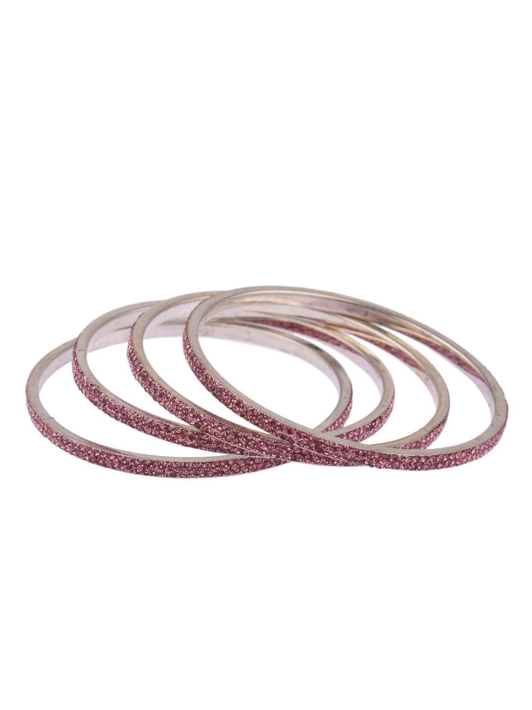 

Efulgenz Set Of 4 Pink Studded Bangles